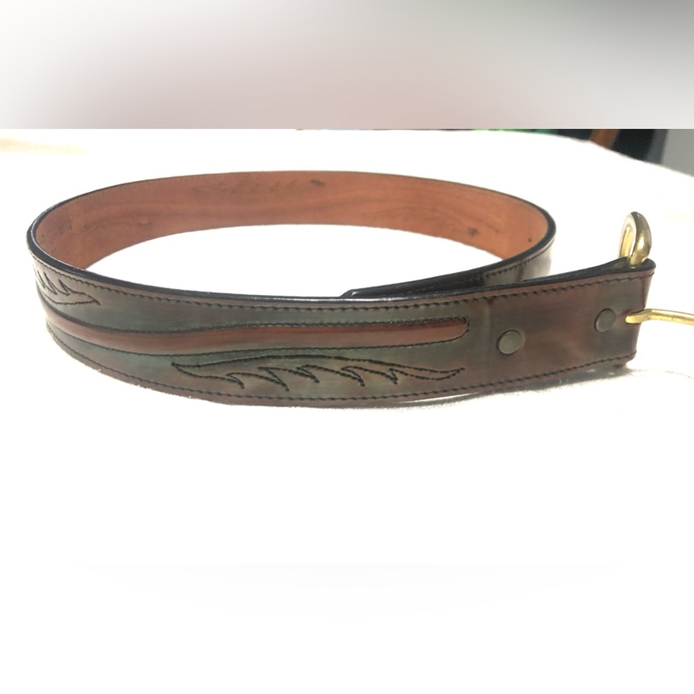 Silver Creek Leegin Leather Belt Sz 32 Brown Unisex